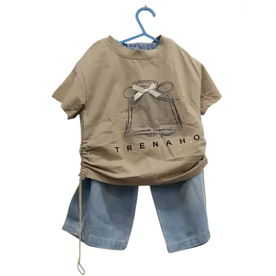 Kids' T-shirt and Denim Pants Set primary image