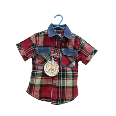 Short-Sleeved Plaid Shirt For Children primary image