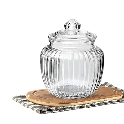 Ribbed Glass Storage Jar primary image