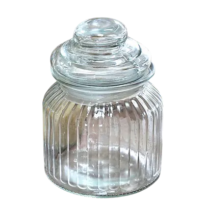 Vintage Ribbed Candy Jar. primary image
