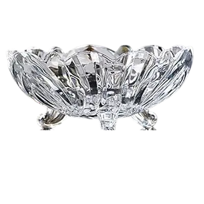 Elegant Crystal Glass Fruit Bowl with Three Feet secondary image