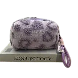 Heart Pattern Plush Makeup Bag - Master