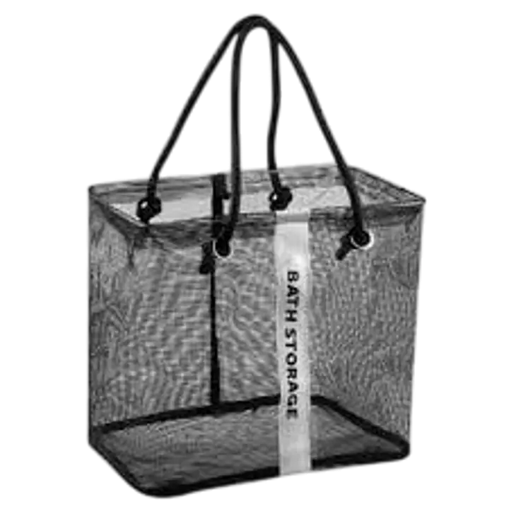 Portable Quick-Dry Mesh Shower Caddy & Bath Storage Tote - Color: black