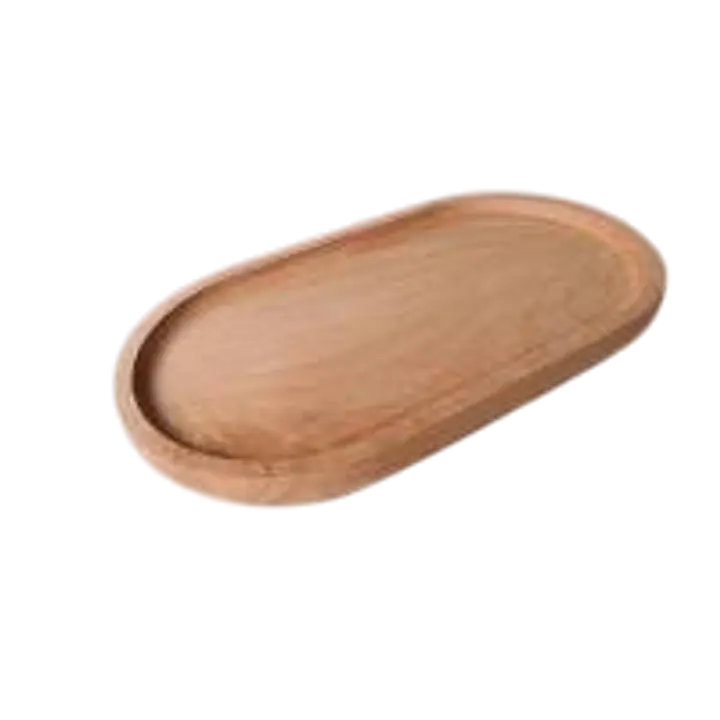Oval Natural Solid Wood Serving Tray & Decorative Platter - Master