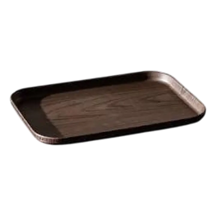 Nordic Style Rectangular Food & Beverage Tray - Color: dark brown, Size: S