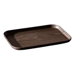 Nordic Style Rectangular Food & Beverage Tray - Color: dark brown, Size: S