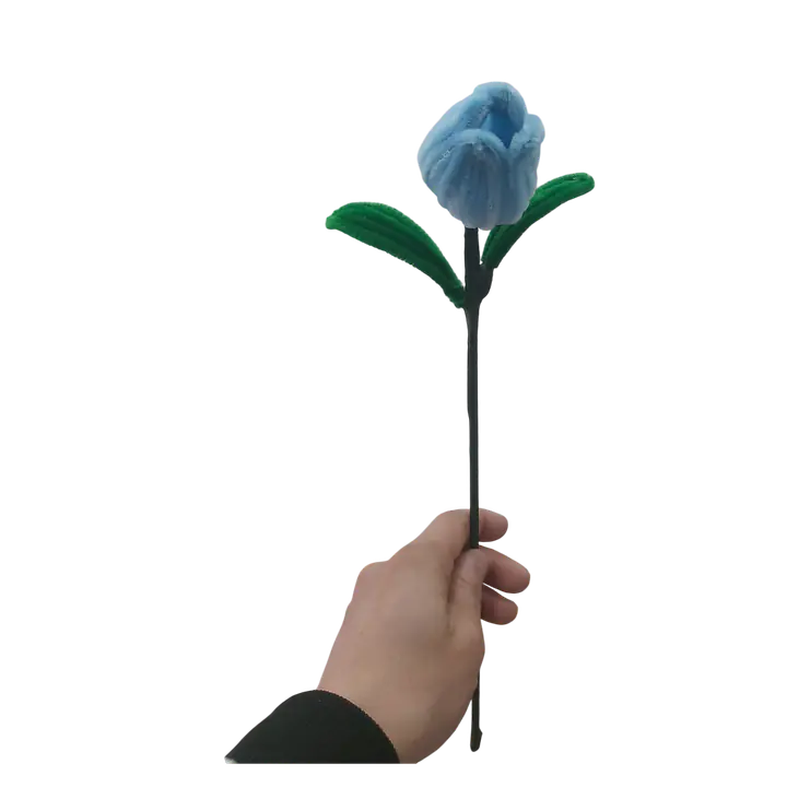 Sky Blue Velvet Tulip Flower - Master