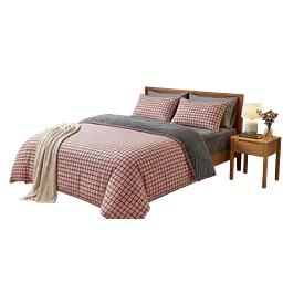Cozy Plaid Duvet Set / Bedding set (Bedsheet, Pillow Covers, Blanket Cover) - Master