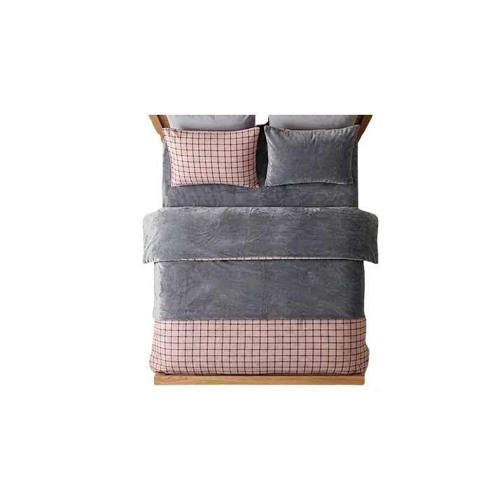 Cozy Plaid Duvet Set / Bedding set (Bedsheet, Pillow Covers, Blanket Cover) - Master