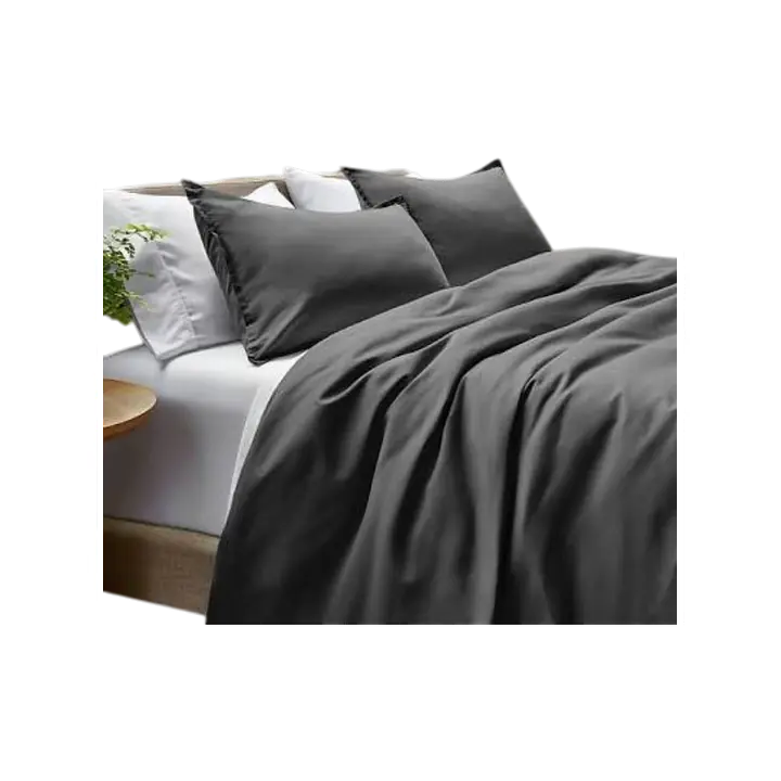 Solid Color Microfiber Duvet Cover Set (Bedsheet, Pillow Covers, Blanket Cover) - Master