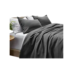 Solid Color Microfiber Duvet Cover Set (Bedsheet, Pillow Covers, Blanket Cover) - Master