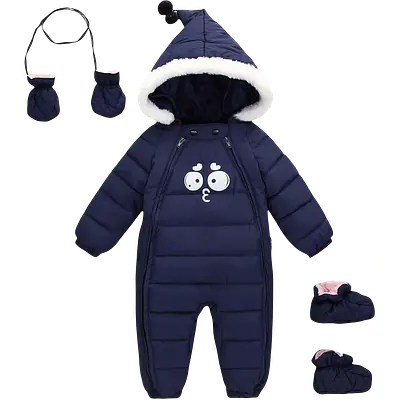 Infant Hooded Snowsuit with Mittens and Shoes primary image