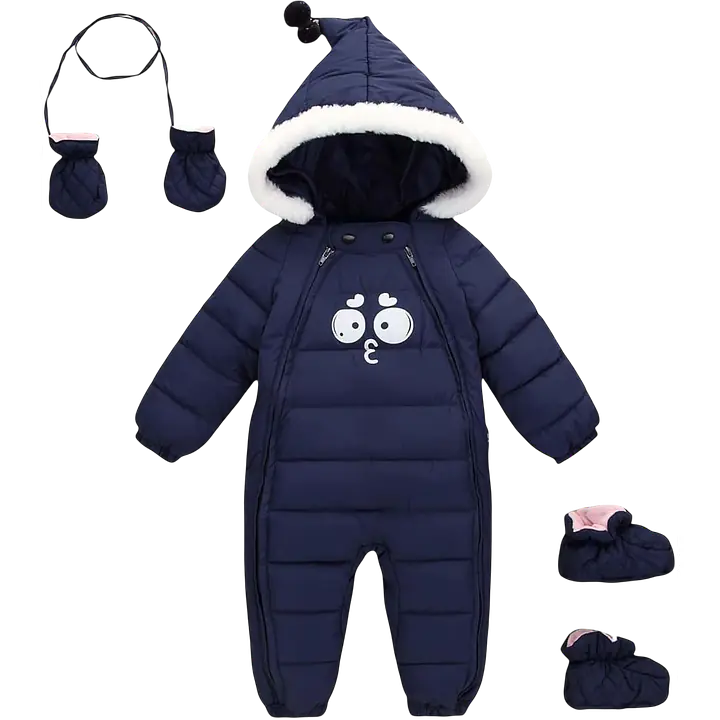 Infant Hooded Snowsuit with Mittens and Shoes - Master