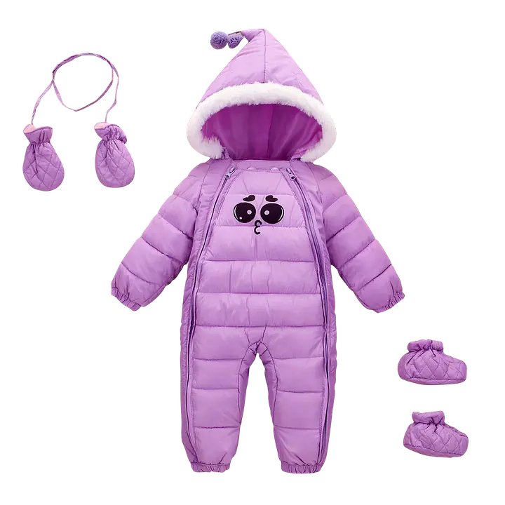 Infant Hooded Snowsuit with Mittens and Shoes - Master