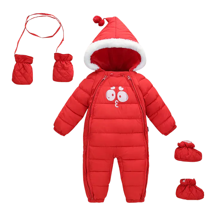 Infant Hooded Snowsuit with Mittens and Shoes - Master