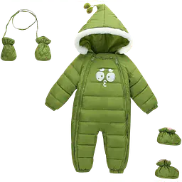 Infant Hooded Snowsuit with Mittens and Shoes - Master