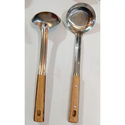 Stainless Steel Scoop w/ Wooden Handle primary image