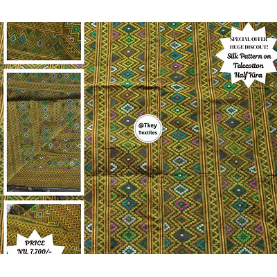 Half Kira - Silk Pattern on Telecotton. Timeless Elegance with Traditional Bhutanese Weave. primary image