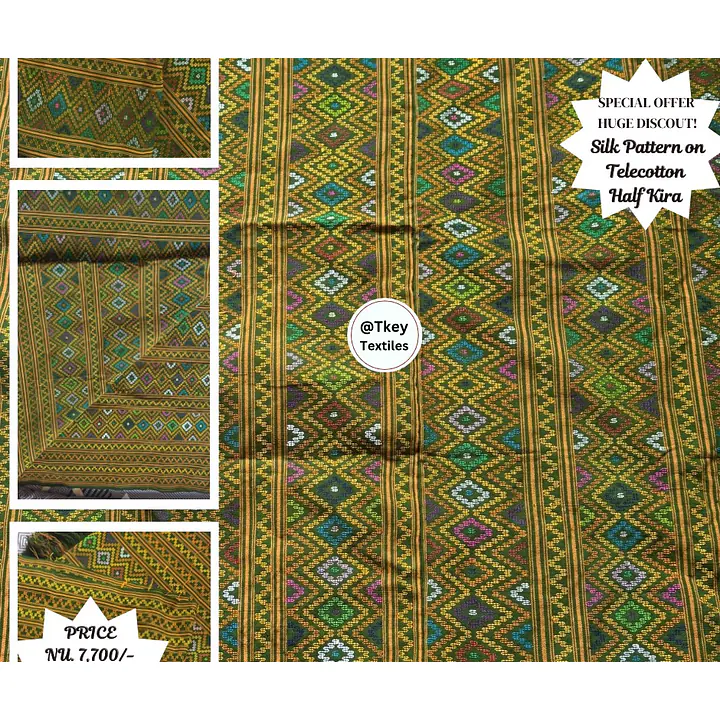 Half Kira - Silk Pattern on Telecotton. Timeless Elegance with Traditional Bhutanese Weave. - Master