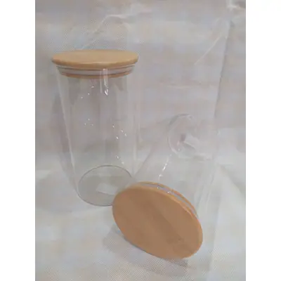 Glass Storage W/Wooden Lid primary image
