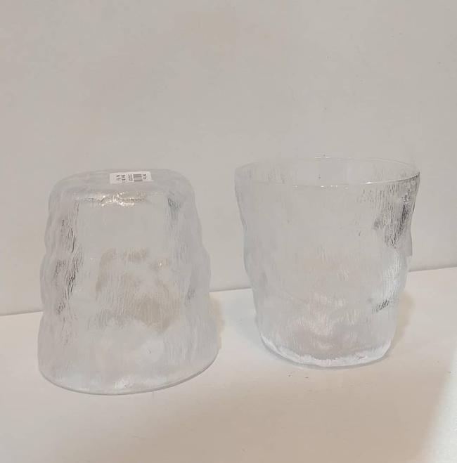 Short Glass Crinkled Design
