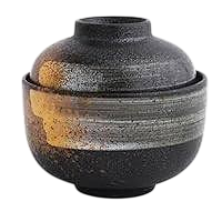 Traditional Japanese Hakuboku Ceramic Miso Soup Bowl