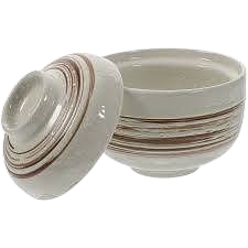 Traditional Japanese-Style Lidded Ceramic Miso Soup Bowl