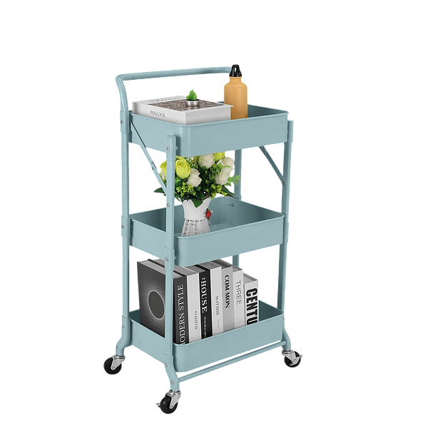 3-Tier Foldable  Rolling Utility Cart.