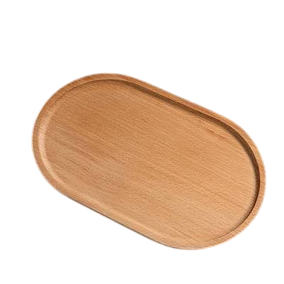 Oval Natural Solid Wood Serving Tray & Decorative Platter