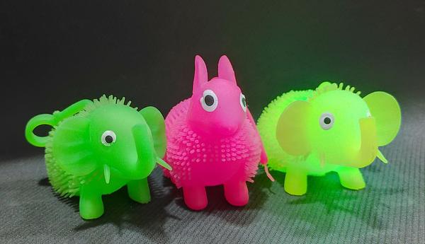 Glowing Squeezable Fun Release Fuzzy ball