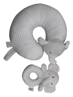 U-Shaped Neck Support Pillow With Ring-Shaped Baby Rattle