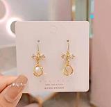 Bow Knot Opal Stud Earrings