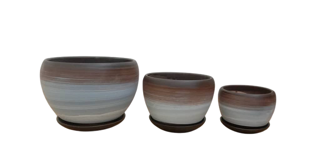 Glazed  Ceramic Flower Pot Set of 3