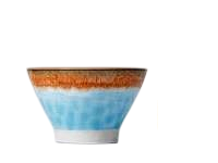 Artisanal Gradient Ceramic Bowl – Ocean Blue & Earth Tone Reactive Glaze