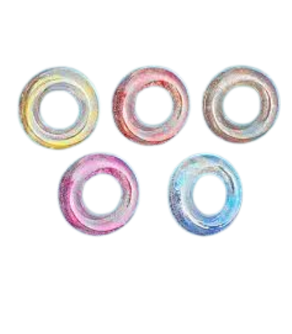 Glitter-Filled Transparent Swimming Rings
