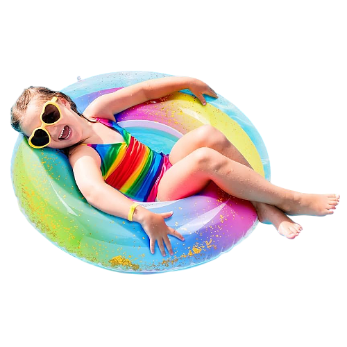 Glitter-Filled Transparent Swimming Rings