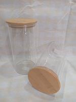 Glass Storage W/Wooden Lid