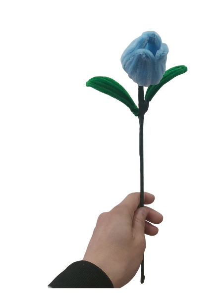 Sky Blue Velvet Tulip Flower
