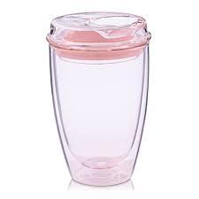 Double Layer Glass Tumbler Pink
