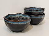 Ceramic Saucer Jap Style Pottery Black Blue