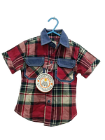 Short-Sleeved Plaid Shirt For Children