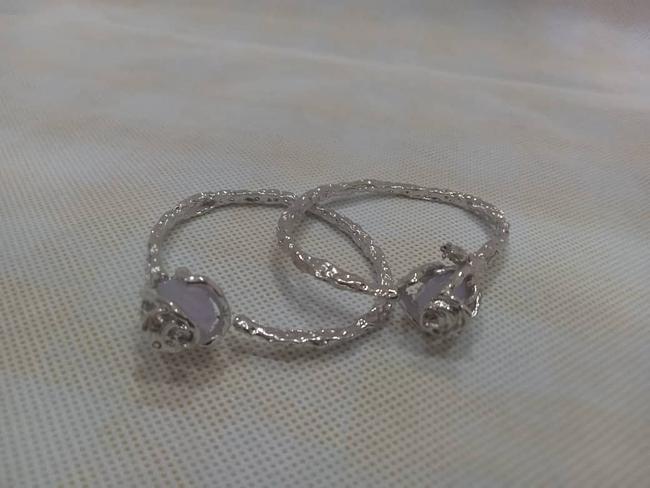 Glacial Lava Rose Flower Bracelet