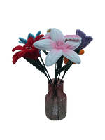 Decorative Twist Stick Flower Set with Vase