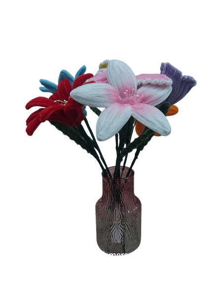 Decorative Twist Stick Flower Set with Vase