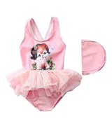 Baby Girl Swimwear with Ballet Gauze Skirt Princess Swimming Suit