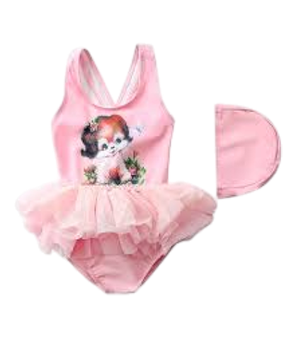 Baby Girl Swimwear with Ballet Gauze Skirt Princess Swimming Suit