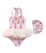 Baby Girl Swimwear with Ballet Gauze Skirt Princess Swimming Suit