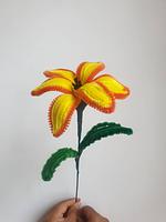 Pipe cleaner flower yellow red